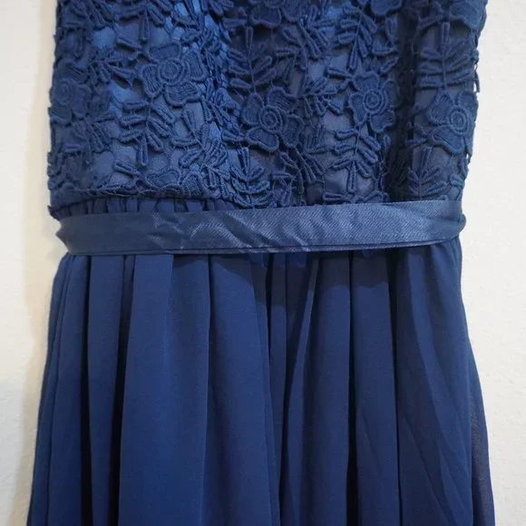 Girls (Juniors) Formal Blue Lace Dress - Size 12 - Picture 5 of 11
